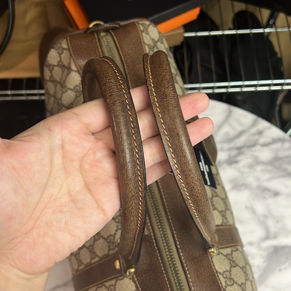 Vintage Gucci | GG Monogram Weekender Duffle Boston Bag w/ Built-In Lock - Picture 15 of 17